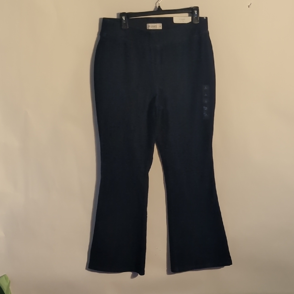 m jeans by maurices High Rise Flare Pull-On Jeans, Dark Wash - Size L